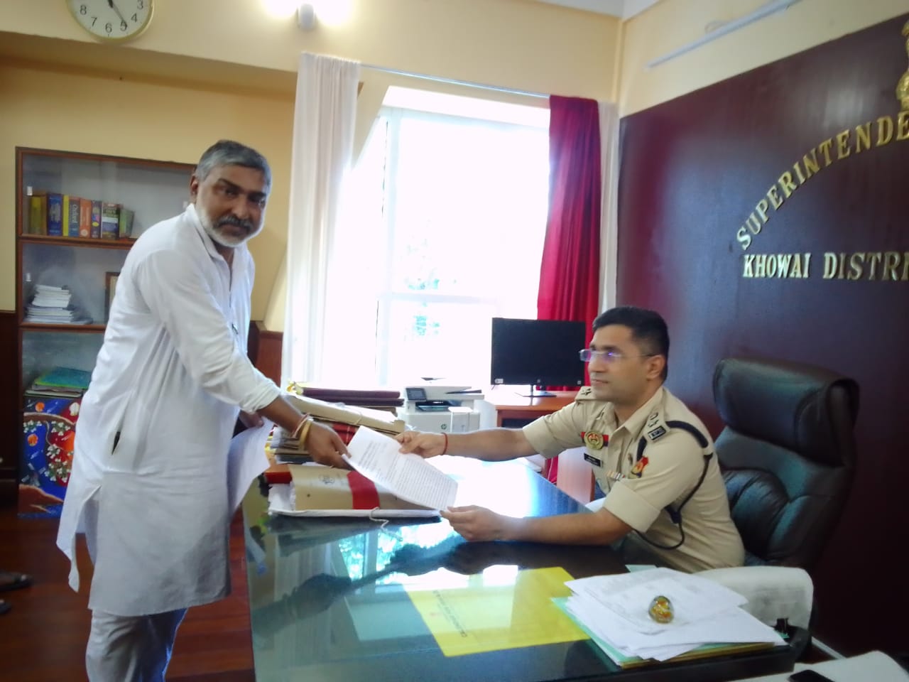 তেলিয়ামুড়া জেলা কংগ্রেস কমিটি উদ্যোগে খোয়াই জেলা পুলিশ সুপার কাছে ডেপুটেশন প্রদান।