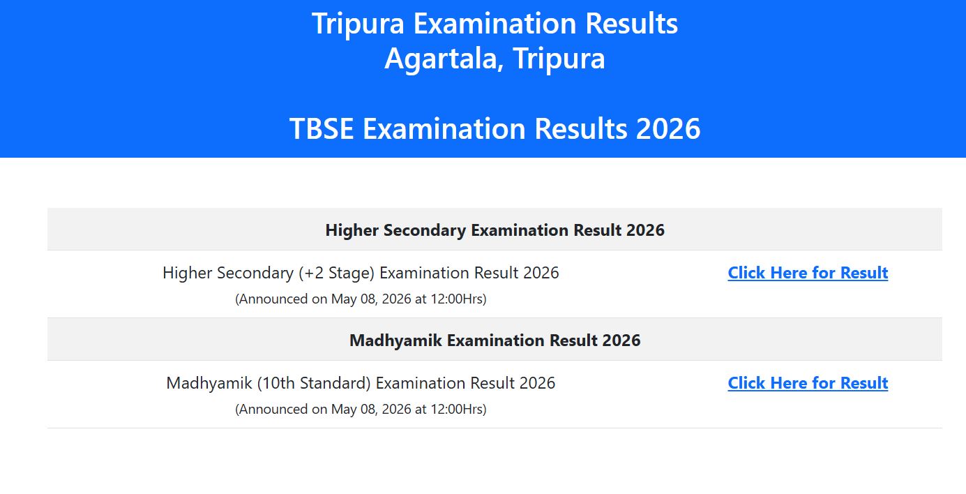 TBSE Result 2026 LIVE: Tripura 10th, 12th Result OUT, Check Toppers